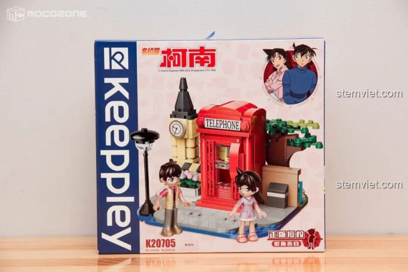 Các mảnh ghép minifigure của bộ xếp hình Kudo Shinichi và Mouri Ran Keeppley K20705, chi tiết sắc nét, cho bé 8 tuổi.