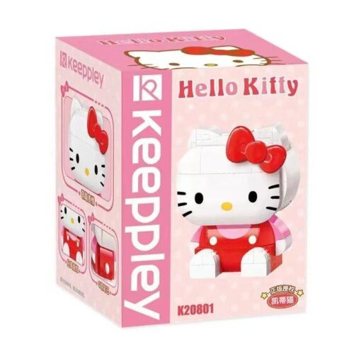 Hộp sản phẩm bộ lắp ghép Hello Kitty K20801 của Keeppley, một món đồ chơi mô hình Mèo Hello Kitty dễ thương cho bé gái 6 tuổi.
