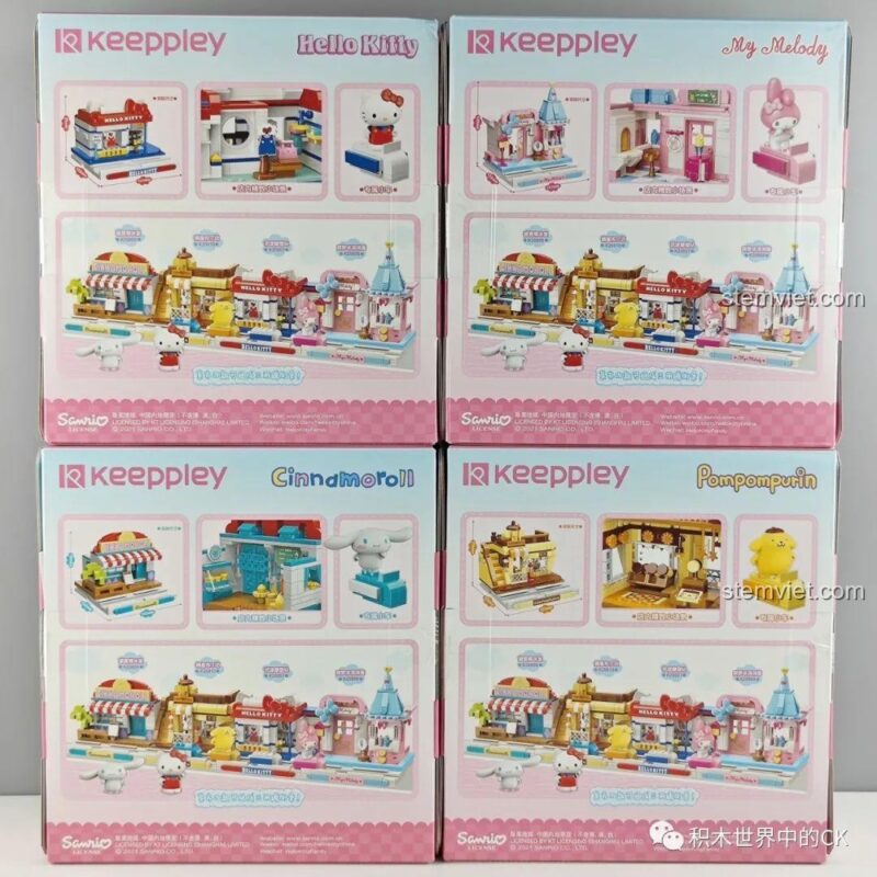 Đồ chơi lắp ráp Cửa hàng kem My Melody K20808 với figure My Melody đáng yêu, phù hợp bé gái 6 tuổi, phát triển sáng tạo.