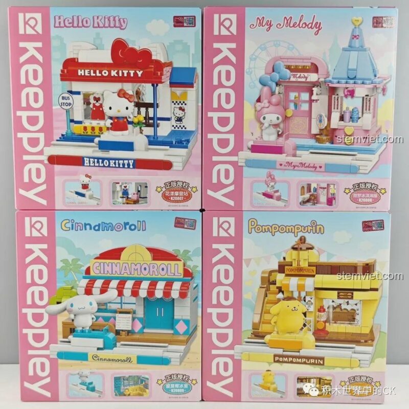 Mô hình nhà kem My Melody K20808 đã lắp ráp hoàn chỉnh, màu sắc tươi sáng, chi tiết tinh xảo, đồ chơi lắp ráp cho bé gái.