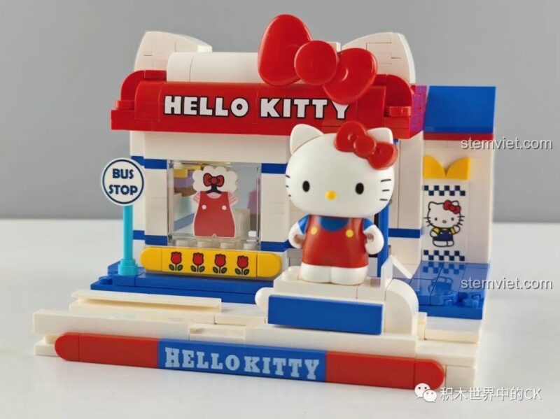 Nội thất bên trong bộ lắp ghép Keeppley K20808 Nhà Kem My Melody, không gian chơi sáng tạo cho bé gái 6 tuổi.