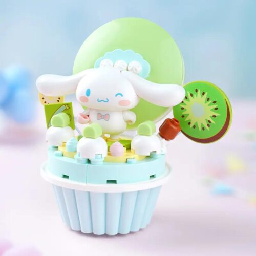 Mô hình Cinnamoroll Vạn Nhân Mễ Keeppley K20815 trên bánh cupcake với trái kiwi, đồ chơi lắp ghép cho bé gái 6 tuổi