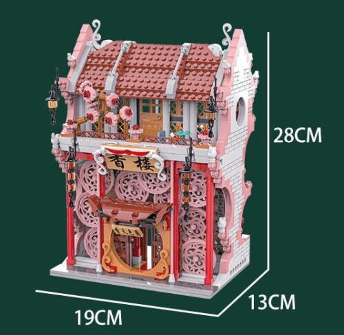 Bộ lắp ghép Thiên Tán Hương Lâu KeeYee World K86116, mô hình kiến trúc cổ phong chi tiết, phù hợp bé gái 6 tuổi, giá tốt.