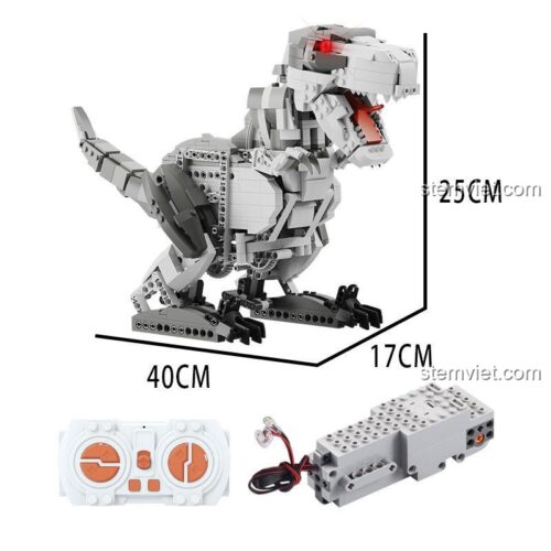 Mô hình Robot Khủng long Bạo Chúa KeeYee World K96113 kích thước 40x17x25cm có đèn LED cho bé trai 6 tuổi