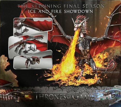 Game of Thrones Drogon Viserion bộ lắp ghép 1889 mảnh