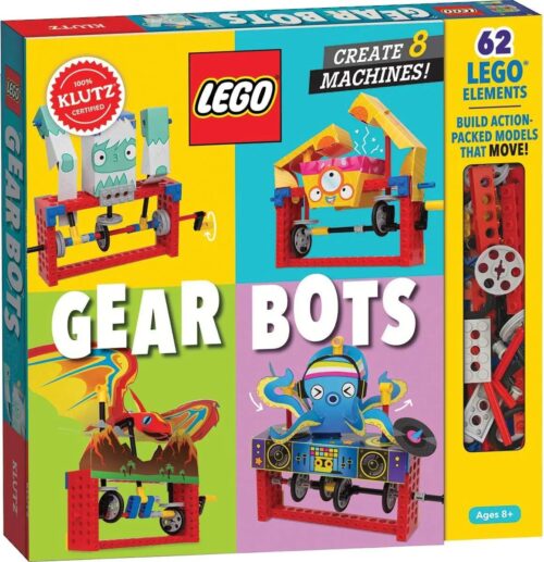 Bộ đồ chơi Klutz LEGO® Gear Bots ISBN9781338603453 cho bé 8 tuổi, học khoa học STEM, xây dựng 8 mô hình robot cơ khí chuyển động, giá tốt.