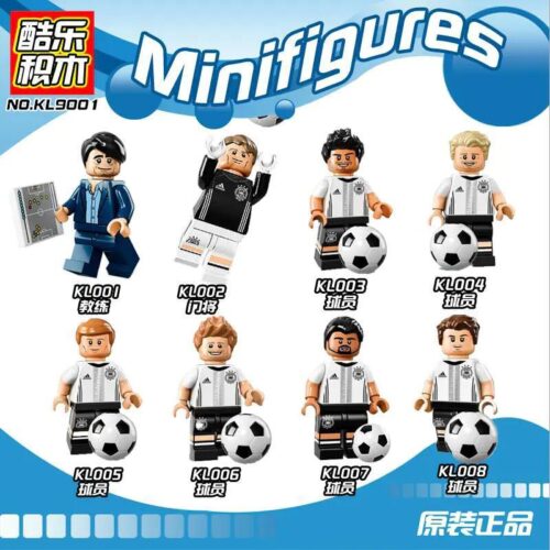 Kool乐 KL003 Bộ 8 Minifigure Cầu thủ bóng đá đồ chơi lắp ghép giá rẻ cho bé trai 6 tuổi