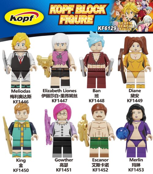 Bộ 8 Mô Hình Nhân Vật Seven Deadly Sins Kopf KF1452 Meliodas