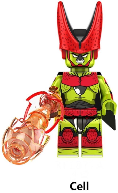 Minifigure Cell Dragon Ball Z Kopf KF1877A màu xanh lá đỏ đen, đồ chơi lắp ghép minifigure cho bé trai 6 tuổi, giá tốt