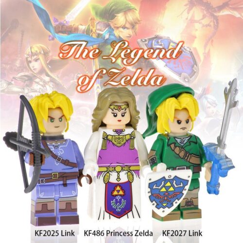 Bộ đồ chơi The Legend of Zelda Kopf KF2025 Link, KF486 Princess Zelda, KF2027 Link