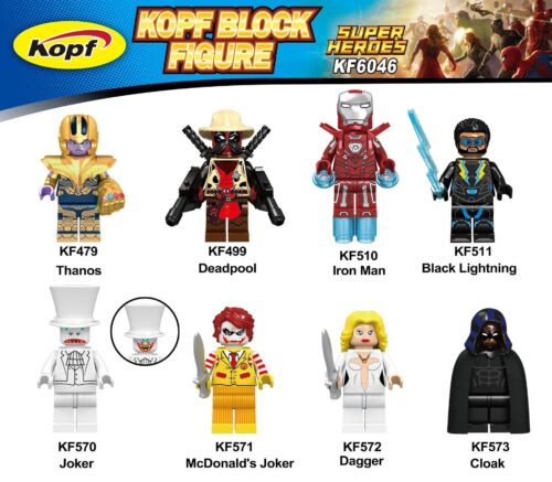 Minifigure Deadpool Cowboy Kopf KF499 giá rẻ, đồ chơi mô hình nhân vật lắp ráp tương thích LEGO® cho bé trai 6 tuổi.