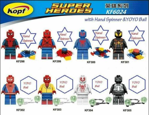 Bộ đồ chơi Kopf KF6024 Minifigure Người Nhện Siêu Anh Hùng kèm Hand Spinner và YOYO Ball, phù hợp bé trai 6 tuổi, giá tốt.