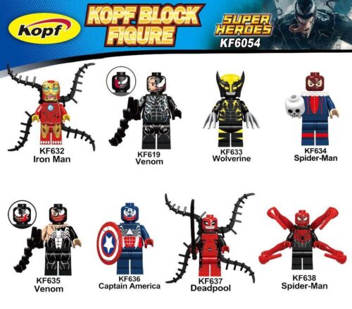 Bộ đồ chơi Minifigure Siêu Anh Hùng Marvel Kopf KF6054, bộ 8 minifigure siêu anh hùng Marvel chất lượng cao, phù hợp cho bé trai 6 tuổi, giá tốt.