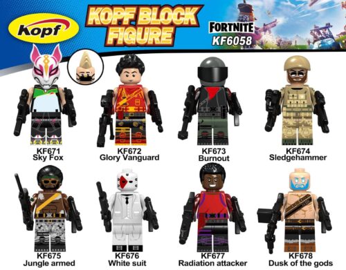 Bộ đồ chơi Minifigure Fortnite Kopf KF6058 chất lượng cao, bộ 8 nhân vật game Fortnite tương thích LEGO® cho bé trai 6 tuổi, giá tốt.