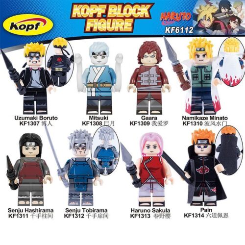 Bộ 8 minifigure Naruto Kopf KF6112 giá rẻ, đồ chơi lắp ghép nhân vật Naruto cho bé trai 8 tuổi, chất lượng tốt