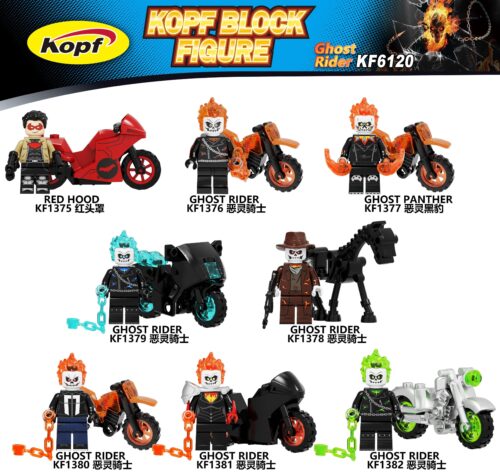 Bộ đồ chơi Ma Tốc Độ Kopf KF6120, bộ lắp ghép Ghost Rider, đồ chơi mô hình Minifigure Ma Tốc Độ, set đồ chơi Nhân vật Ma Tốc Độ, cho con trai 6 tuổi, giá tốt.