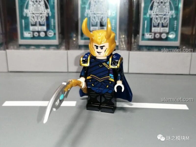 Minifigure Loki KF1549 Kopf KF6141 với áo choàng xanh lá
