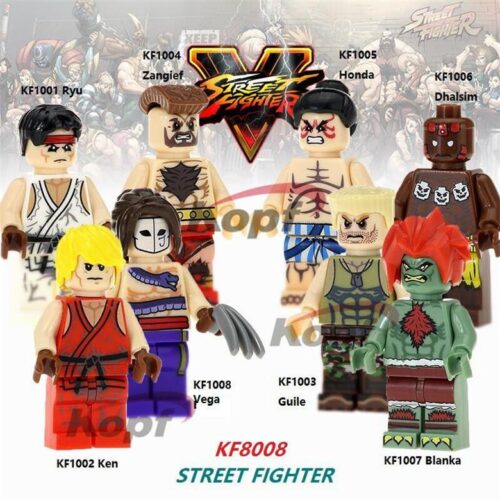 Bộ đồ chơi Minifigure Street Fighter Kopf KF8008, đồ chơi lắp ráp nhân vật game đối kháng cho bé trai 6 tuổi, giá tốt, bộ sưu tập 8 minifigure độc đáo