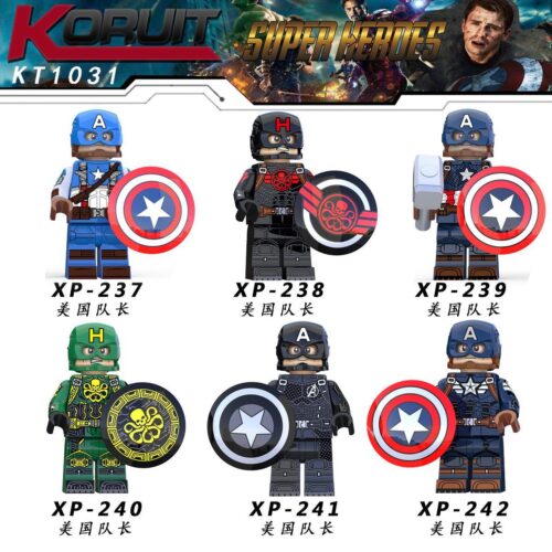 Bộ đồ chơi KORUIT KT1031 6 Minifigure Đội Trưởng Mỹ chất lượng cao cho bé trai 6 tuổi giá tốt