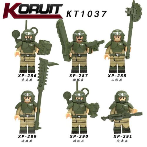 Bộ 6 Minifigure Lính Đế Chế Warhammer 40K KORUIT KT1037 cho bé trai 8 tuổi, đồ chơi lắp ráp chất lượng cao, giá tốt