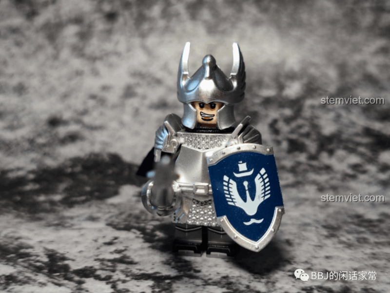 Minifigure Kỵ sĩ nặng XP-391 KORUIT KT1051, Hiệp Sĩ Thiên Nga Dol Amroth KORUIT, trang bị giáo dài.