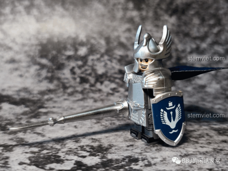 Bộ 6 Minifigure Hiệp sĩ Thiên Nga Dol Amroth Koruit KT1051, đồ chơi lắp ráp cho bé trai 8 tuổi, giáp bạc chi tiết, vũ khí đa dạng