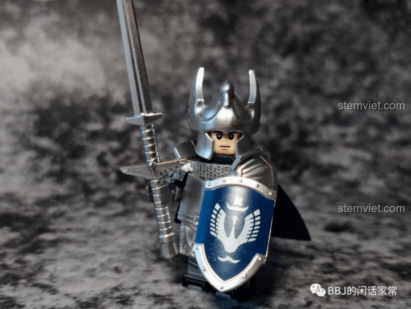 Bộ 6 Minifigure Hiệp sĩ Thiên Nga Dol Amroth Koruit KT1051, đồ chơi lắp ghép cho bé trai 8 tuổi, giáp bạc chi tiết, vũ khí đa dạng