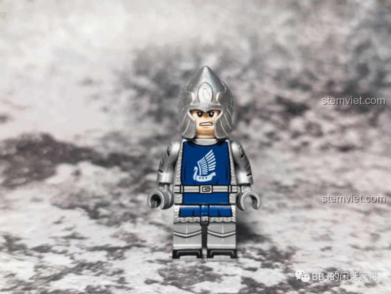 Mũ trụ minifigure Kỵ Sĩ Thiên Nga Dol Amroth KORUIT KT1051 với họa tiết thiên nga, bộ đồ chơi lắp ráp.