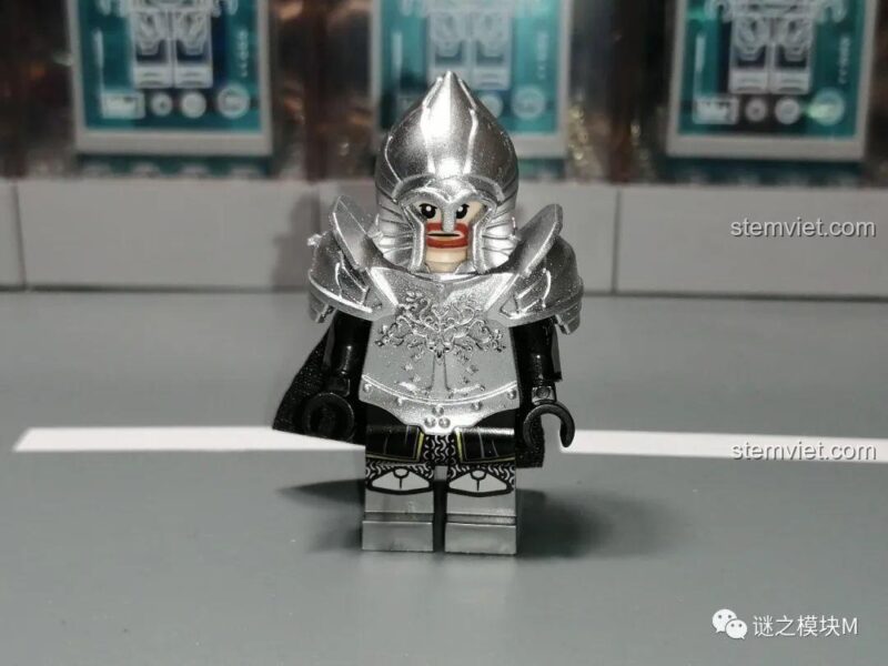 Chi tiết in ấn minifigure lính Gondor KORUIT KT1014 kiểu B, bộ đồ chơi Chiến binh Gondor.