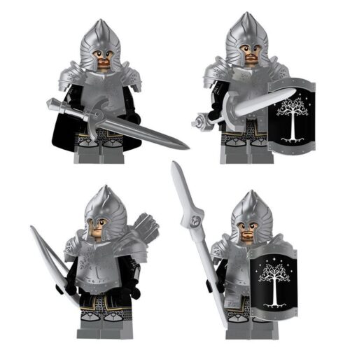 Bộ 4 minifigure lính Gondor KORUIT XP-109 chất lượng cao, đồ chơi lắp ráp tương thích LEGO® cho bé trai 8 tuổi, giá tốt.