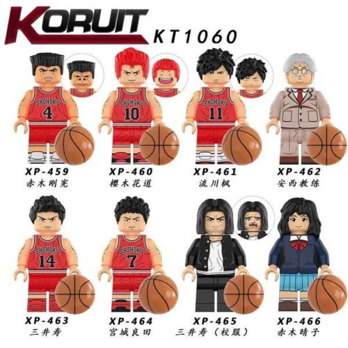Bộ đồ chơi KORUIT XP-460 Sakuragi Hanamichi 8 nhân vật Slam Dunk, đồ chơi lắp ráp cho bé trai 6 tuổi, mô hình cầu thủ bóng rổ, chất lượng cao, giá tốt