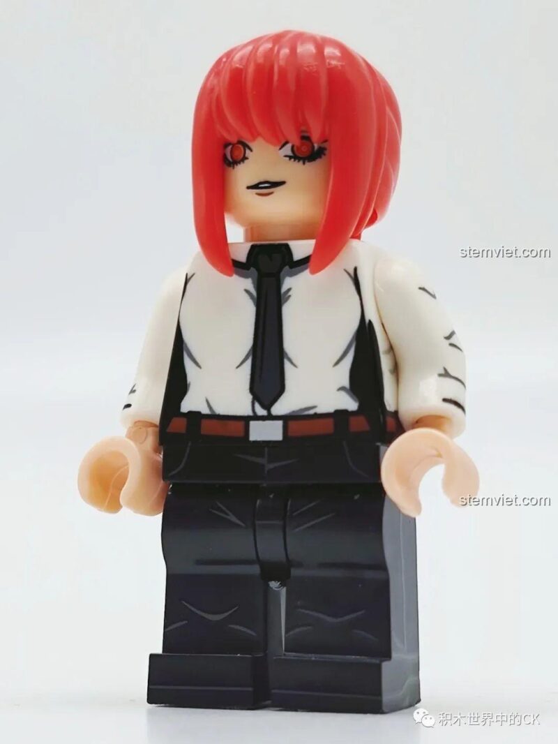 Cận cảnh minifigure Denji dạng người cưa XP-506, một phần của bộ sưu tập KORUIT Chainsaw Man.