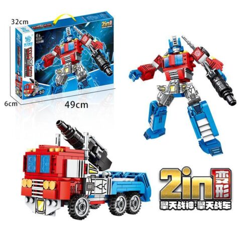 Bộ đồ chơi lắp ráp KUYU MOXING 6006 Robot Biến Hình Chiến Thần Kim Cương Optimus Prime 428 mảnh ghép, hộp sản phẩm và mô hình robot, xe tải, phù hợp bé trai 6 tuổi, giá tốt.
