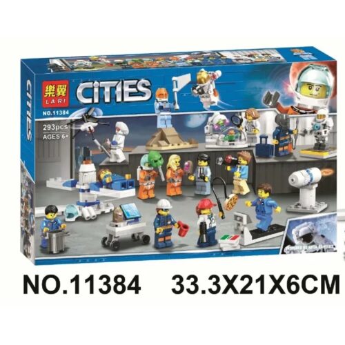 Hộp đồ chơi xếp hình LARI 11384 Bộ nhân vật phi hành gia, gồm 293 mảnh ghép, phù hợp cho bé trai 6 tuổi, giá rẻ.
