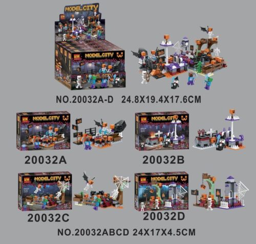 Bộ lắp ráp LARI BELA 20032A-D Minecraft Halloween giá tốt cho bé trai 6 tuổi, đồ chơi xây dựng thế giới ma quái, bộ xếp hình 532 mảnh ghép.