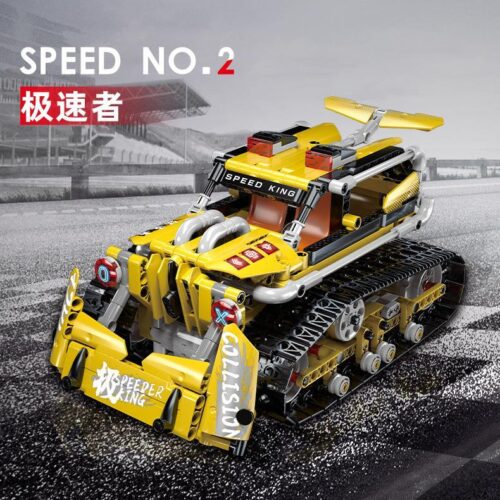 Bộ lắp ráp Lega Zhi 8802 Xe Đua Lắp Ráp Bánh Xích Speed King tốc độ cao màu vàng đen, mô hình tốc độ cao dành cho bé trai 6 tuổi, đồ chơi lắp ráp giá tốt.