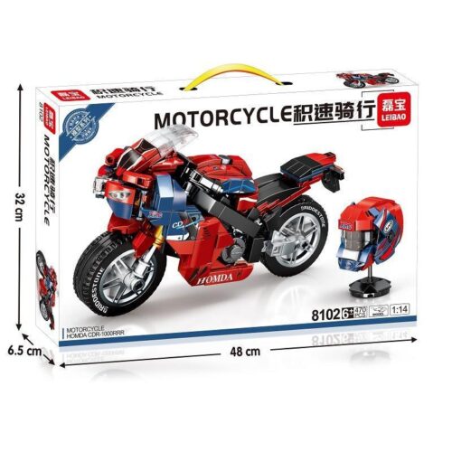 Bộ lắp ráp Mô tô Honda CDR-1000RRR LEIBAO 8102 tỉ lệ 1:14, đồ chơi mô hình xe máy Honda cho bé trai 6 tuổi, chất lượng cao, giá tốt.