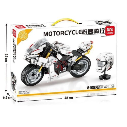 Hộp bộ lắp ráp LEIBAO 8108 Mô tô Agusta F4 RR 430 mảnh cho con trai 6 tuổi, chất lượng cao, giá tốt