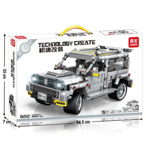 bộ lắp ghép Xe SUV Tank 300 Cyber LEIBAO 8212 giá tốt, đồ chơi lắp ráp cho con trai 6 tuổi, mô hình xe địa hình Tank 300 Cyber có hộp