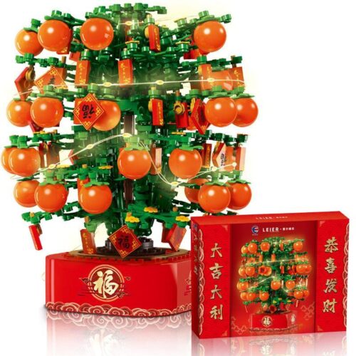 Bộ lắp ghép LEIER 70009 Cây Quất Cảnh Đại Cát Đại Lợi với 666 mảnh ghép, món quà Tết ý nghĩa cho cả gia đình.