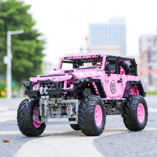 Bộ lắp ráp Xe Jeep Wrangler Rubicon Leier Entertainment LE-J902F màu hồng nổi bật, đồ chơi mô hình xe địa hình cho bé gái 8 tuổi, chất lượng cao, giá tốt.