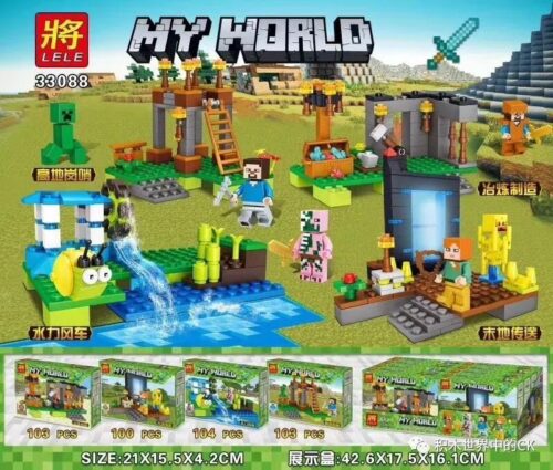Bộ lắp ghép Minecraft LELE 33088-3 4 trong 1, đồ chơi lắp ráp Thế giới Minecraft cho bé trai 6 tuổi, giá tốt