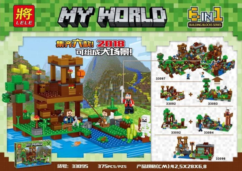Bộ lắp ghép Thế giới Minecraft LELE 33093 6 trong 1 tái hiện cảnh quan Minecraft sống động, đồ chơi lắp ráp cho bé trai 6 tuổi, giá tốt.