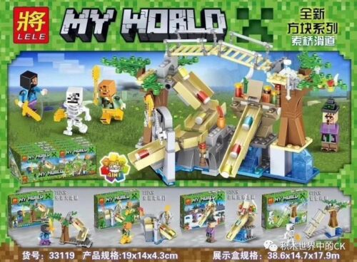 Bộ lắp ráp LELE 33119 Thế giới Minecraft Cầu trượt mạo hiểm, đồ chơi xếp hình sáng tạo cho bé trai 6 tuổi giá rẻ.