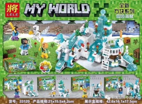 Bộ lắp ghép LELE 33120-4 Cầu Trượt Vườn Tuyết Minecraft 439 mảnh ghép, đồ chơi xây dựng sáng tạo cho bé trai 6 tuổi, giá tốt.