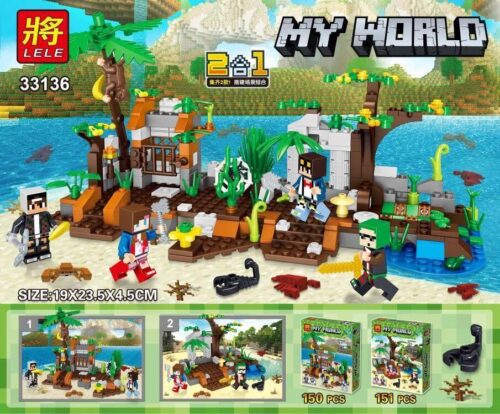 Bộ lắp ráp LELE 33136-2 Công viên khỉ rừng rậm Minecraft 2 trong 1, đồ chơi lắp ghép cho bé trai 6 tuổi, giá tốt.