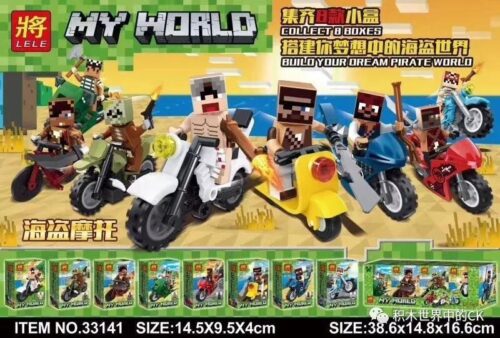 Bộ đồ chơi LELE 33141-2 mô hình xe máy Minecraft cướp biển, đồ chơi lắp ráp xe máy Minecraft, bộ xếp hình nhân vật Minecraft cho bé trai và bé gái 6-12 tuổi, giá tốt.