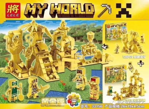 Bộ lắp ráp Mỏ Vàng Minecraft LELE 33156 phiên bản vàng độc đáo cho bé trai 6 tuổi, giá rẻ.