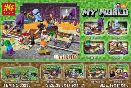 Bộ lắp ráp Minecraft LELE 33233 4 trong 1 đường trượt, đồ chơi xây dựng Thế giới Minecraft cho bé 6 tuổi, giá tốt.