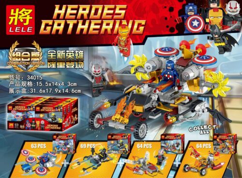 Bộ lắp ghép Xe Hợp Thể Siêu Anh Hùng LELE 34015 chất lượng cao, đồ chơi lắp ráp cho bé trai 6 tuổi, giá tốt.